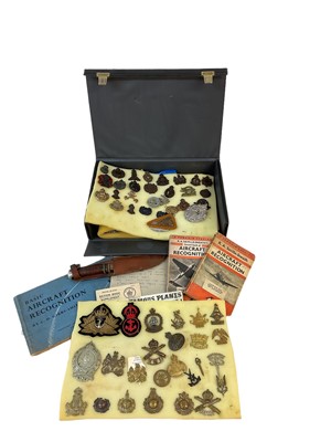 Lot 816 - Collection of cap badges to include a good collection of Second World War Wartime economy issue badges, Scottish badges and others, some reproductions noted, (approximately 70).