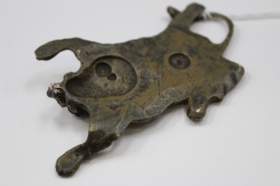 Lot 2463 - A cold painted bronze lion skin rug, stamped 'Austria' and with a 'B' in an urn, possibly Franz Bergman, 10cm long