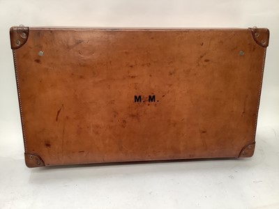 Lot 2066 - Vintage crocodile leather suitcase, vintage brown leather suitcase, crocodile leather briefcase with lock and key and a leather and pony skin satchel,(4)