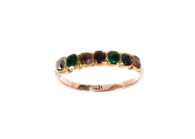 Lot 434 - Georgian 'Dearest' acrostic seven stone ring...