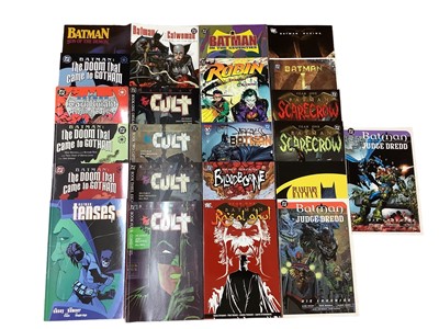 Lot 157 - DC Comics, twenty three graphic novels to include Batman: The Cult 1-4, Batman: The Doom That Came To Gotham 1-3, Batman Begins, Batman x Judge Dredd Die Laughing 1-2 and others