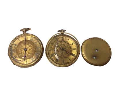 Lot 138 - Two Victorian 18ct gold fob watches (both damaged)