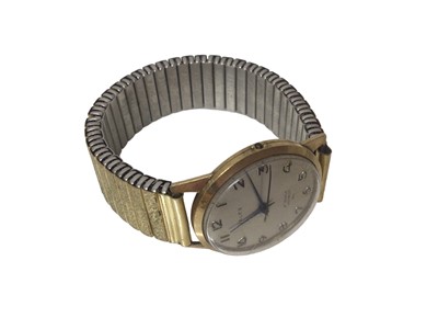 Lot 147 - Valex gold cased wristwatch on expandable gold plated strap