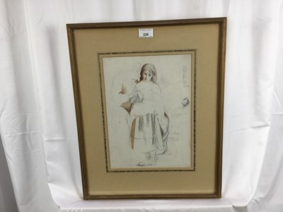 Lot 226 - Edward Thompson Davis (1833-1867) pen and wash figure studies, inscribed in pencil, 33cm x 24cm, in glazed frame 
Provenance: J S Maas & Co. Ltd., Pre-Raphaelites & Contemporaries, November 1962....