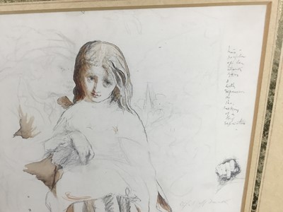 Lot 226 - Edward Thompson Davis (1833-1867) pen and wash figure studies, inscribed in pencil, 33cm x 24cm, in glazed frame 
Provenance: J S Maas & Co. Ltd., Pre-Raphaelites & Contemporaries, November 1962....