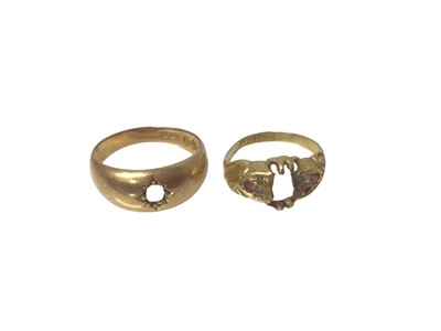 Lot 156 - Two Victorian 18ct gold rings (stones missing)