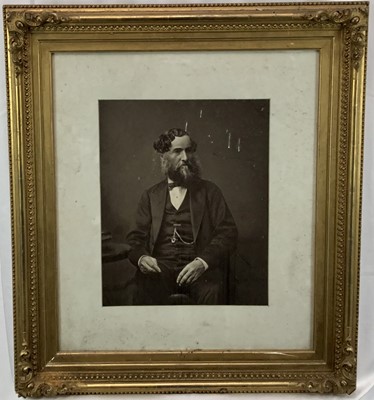 Lot 229 - Victorian portrait photograph of a gentleman in glazed gilt frame, 68cm x 60cm overall