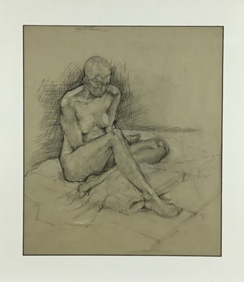 Lot 233 - English School, late 20th century, chalk and charcoal life drawing