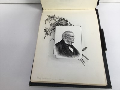 Lot 263 - Late Victorian English School pen, ink and wash album of sketches to include views of Gloucester Cathedral, cat and kittens, Tower of London, figure sketches and others, mostly signed - 36 pages