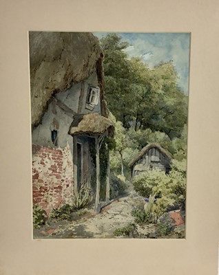 Lot 273 - Late Victorian English School watercolour - A Cottage Garden, 36cm x 27cm, mounted