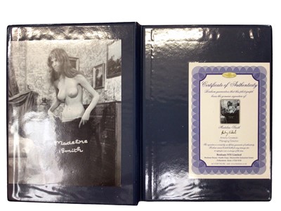 Lot 1497 - Five autographed photographs in folders with certificates of authenticity from Bentham Collectibles Ltd. Includes Mia Wasikowska, Brooke Shields, Madeline Smith, Ingrid Pitt, Hayley Mills and one o...