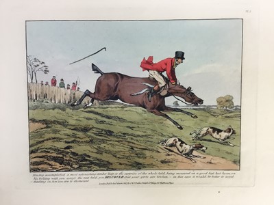 Lot 338 - Set of four early 19th century hand coloured engravings - Hunting Discoveries, published by Fuller 1817, unframed, 36cm x 44cm