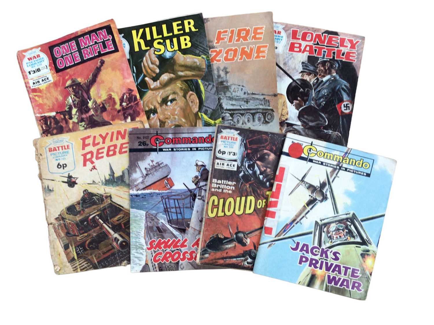 Lot 1535 - Collection of military comic books, including War Picture Library, Commando, etc