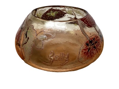 Lot 1104 - Gallé-style enamelled glass bowl