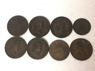 Lot 475 - G.B. - Mixed copper tokens to include 19th century Half Pennies, British Copper Co. Obv: Vincit Amor Patriae' 1811 x 3 GF-GVF (Ref: Galata 590-608), Obv: Head of Mercury (undated) GF-AVF (Ref: Gala...