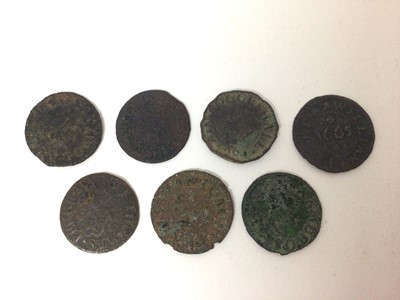 Lot 490 - G.B. - Essex mixed 17th century Farthing Tokens to include Coggeshall, Ambros Sutton 1665 very scarce (Ref: Williamson 87), Benjamin Samson 1665 (Will: 85), Colchester 1665 (Will: 114), Thomas Peek...