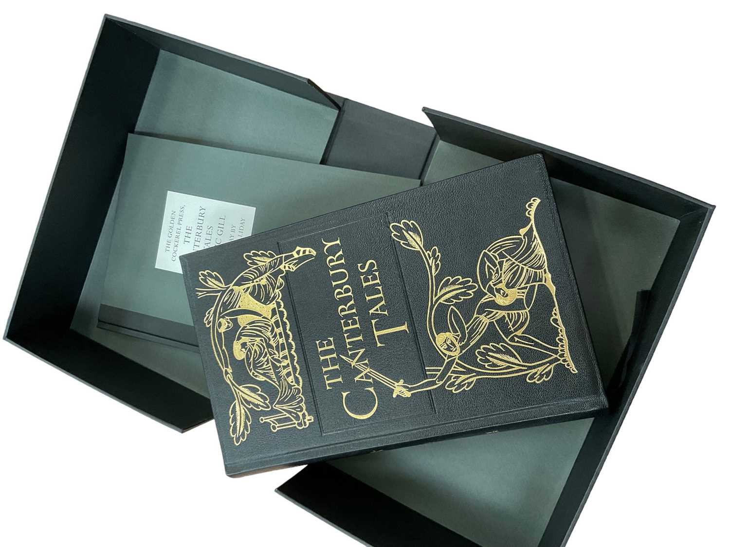 Lot 1661 - The Folio Society - Chaucer - The Canterbury Tales, facsimile edition, after the original edition printed and published at the Golden Cockerel Press, with wood engravings by Eric Gill, printed by M...