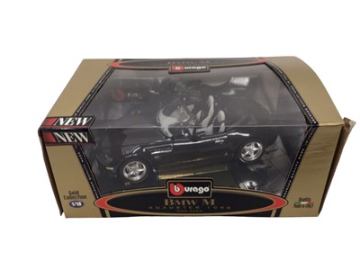 Lot 1913 - Burago 1:18 scale diecast models including Lancia Aurelia B24 Spider (1955) No.3010, Porsche 356B Coupe (1961) No.3021, Mercedes Benz 300 SL Roadster (1957) No.3023 and BMW M Roadster (1996) No.335...