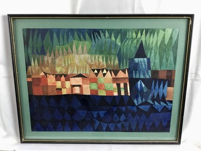 Lot 374 - R. F. Charles, 1960s watercolour "Ecclesiastical Secula", signed, titled and dated '66 verso, 28cm x 38cm, in glazed frame