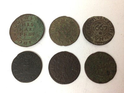 Lot 495 - G.B. - Norfolk mixed 17th century Tokens to include Farthings Fakenham, Edmond Peckoner 1667 (Ref: Williamson 42), Fordham, John Badcock 1667 scarce (Will. 45), Hilgay, John Dey 1664 very rare (Wil...