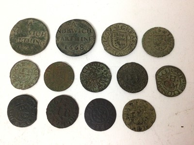 Lot 496 - G.B. - Norfolk mixed 17th century Farthing Tokens to include Fordham, John Badcock 1667 scarce (Ref: Williamson 45), Stoke, John Hubbard (Will. 239). Lynn Regis (King's Lynn) E.D. In Lath Streete 1...