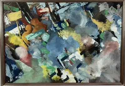 Lot 393 - T. W. F. Scott, contemporary, mixed media on paper - Abstract, 58cm x 82cm, in glazed frame