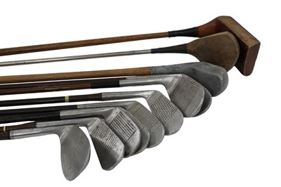 Lot 2554 - Collection of vintage golf clubs including