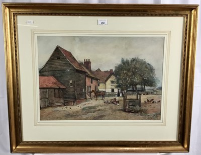 Lot 292 - J. May, late Victorian watercolour - Callowland Farm, Watford, signed, 37cm x 54cm, in glazed gilt frame