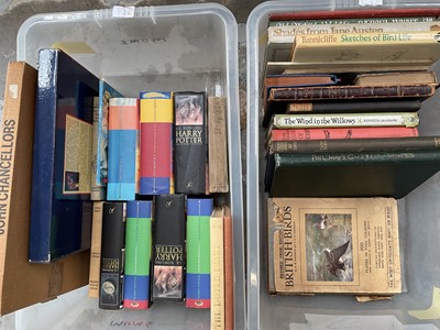 Lot 1728 - Two boxes of books, including folk art interest - Fairground Art by Geoff Weedon & Richard Ward, American Photograph by Walker Evans (1938) and a collection of Harry Potter hardbacks