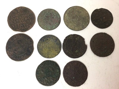 Lot 503 - G.B. - Mixed 17th century Half Penny tokens to include Hampshire, corporation 1669 (Ref: Williamson 171), Blackwater, John Wright 1667 (Will. 67), Hertfordshire, Much Hadham 1668 rare (Will. 141a),...