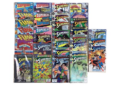 Lot 184 - Group of DC Comics, to include Green Lantern, Emerald Dawn 2, Aquaman, Flash, Supergirl, Superboy and Wonder Woman #50 (1991). Approximately 100 comics.