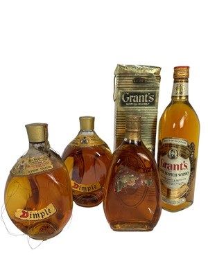 Lot 17 - Whisky - four bottles, Dimple (2), Grant's 1 litre, boxed and another lacking lable believed to be Crawford's