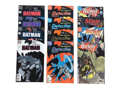 Lot 152 - Batman: Year One #404, 405, 406, 407 - (1987) - Includes Complete 4 Issue Mini Series - First appearance Carmine Falcone - Frank Miller & David Mazzucchelli covers & interior art Together with Batm...