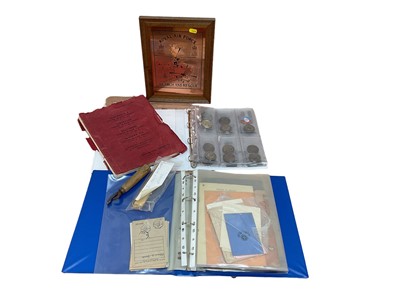 Lot 795 - One album containing various American military commemorative medallions, together with a Second World War Boulton Paul Aircraft gun turret instruction manual for various aircraft and an album of Wa...