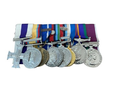 Lot 799 - Elizabeth II Copy Gallantry medal group comprising Military Cross (copy) engraved 22 Feb. 1991, Gulf Medal (copy) with 16 Jan to 28 Feb 1991 clasp, named to 24836540 L/CPL. D Wilson R. ENG (SAS) Un...