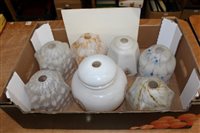 Lot 2810 - Box containing a pair of frosted glass lamp...