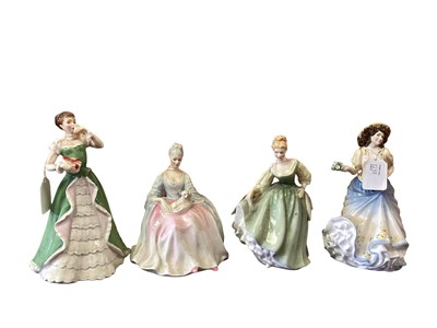 Lot 1239 - Ten Royal Doulton figures - Daydreams HN1731, Emily HN3688, Merry Christmas HN3096, Melissa HN4913, Natalie HN3173, First Dance HN2803, Fair Lady HN2193, Alexandra HN3286, Diane HN3604 and Charlott...