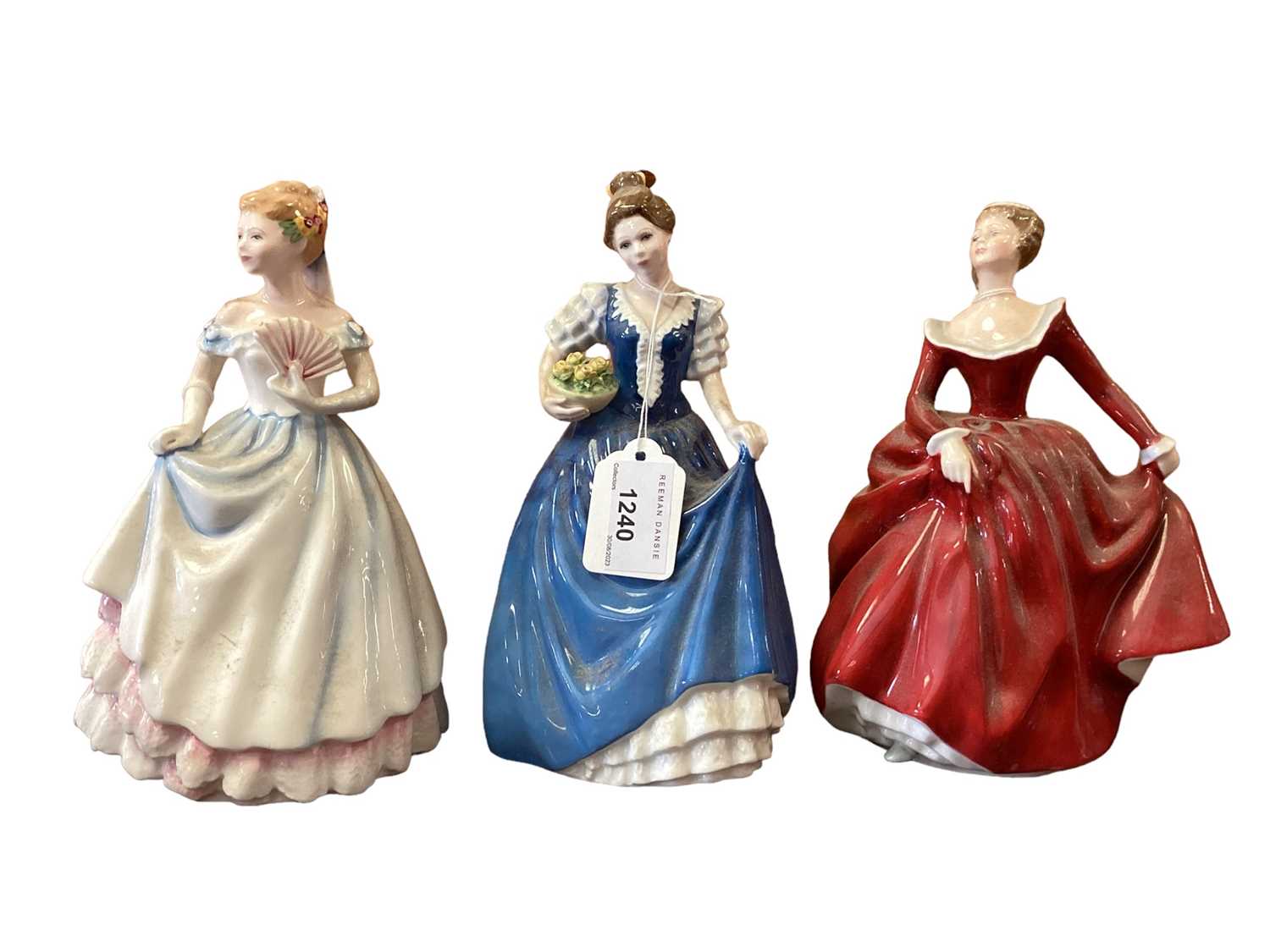 Lot 1240 - Ten Royal Doulton figures - Helen HN3601, For You HN3754, Janet HN1537, Fair Lady HN2832, Claire HN3646, Fragrance HN3311, Christmas Morn HN1992, Fiona HN2694, Emily HN4817 and Fleur HN2368