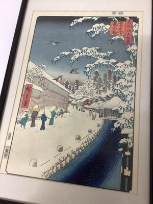 Lot 41 - Three framed Japanese woodblock prints with Singapore gallery labels