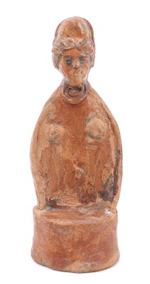 Lot 668 - Early pottery figure of the Roman Goddess Cybele, believed to be of the period