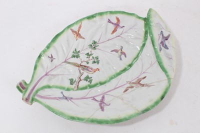 Lot 47 - English porcelain leaf dish