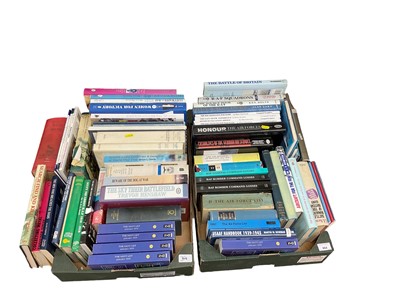 Lot 804 - Two boxes of military related reference books, predominantly RAF (2 boxes).