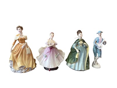 Lot 1245 - Ten Royal Doulton figures - Sarah HN3380, Janette HN3415, Harlequin HN2186, Michele HN2234, Permiere HN2343, Karen HN2388, Patricia HN3365, Diana HN2468, Helen HN4756 and The Ballerina HN2116