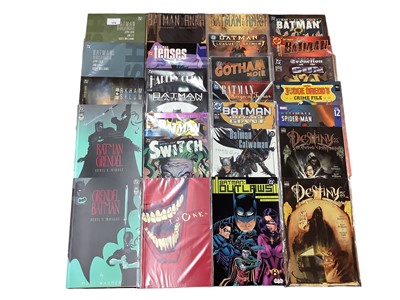 Lot 172 - Collection of mostly DC graphic novels to include Batman Grendel, Batman Outlaws, Batman and Catwoman, Batman run riddler run and others. Approximately 40 comics.