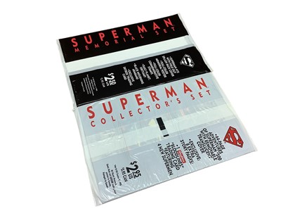 Lot 158 - DC Comics graphic novels Superman, to include the death of Superman (1993) plus badges, World without a Superman (1993), Superman collectors set adventures of Superman #500 and Superman #75, Superm...