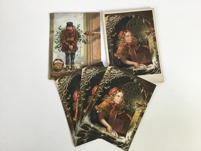 Lot 380 - George Baxter and Le Blond, collection of fourteen coloured prints, Winter and Christmas realted to include Search for Franklin