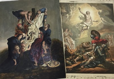 Lot 381 - George Baxter and Le Blond, collection of twenty-eight coloured prints, Religious subjects to inlude Descent from the Cross, The Third Day and others, unframed (28)