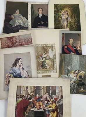 Lot 382 - George Baxter and Le Blond, collection of sixty-five coloured prints to include, Constancy, See-Saw, Duty, Sir Robert Peel, Napoleon III and others, unframed (65)