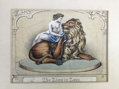 Lot 383 - George Baxter and Le Blond, large collection of coloured and black and white prints to inlude, The Lion in Love, Country Houses, Fifth of November and many others, also uncut sheets and duplicates,...