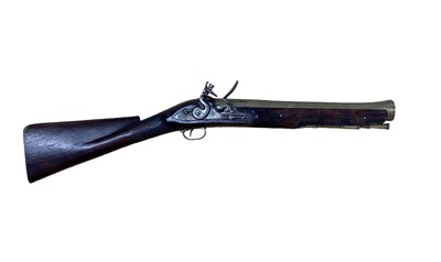 Lot 971 - Reproduction flintlock blunderbuss with brass flared barrel 73.5cm